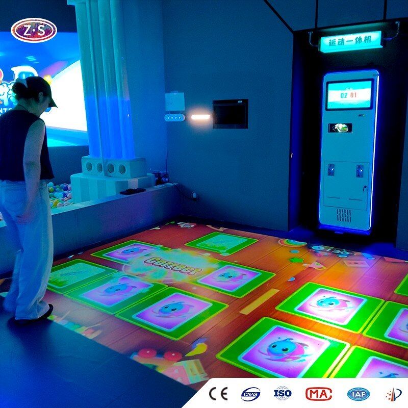 Unattended Mobile interactive floor projector Coin Operated with Real Time Data Display