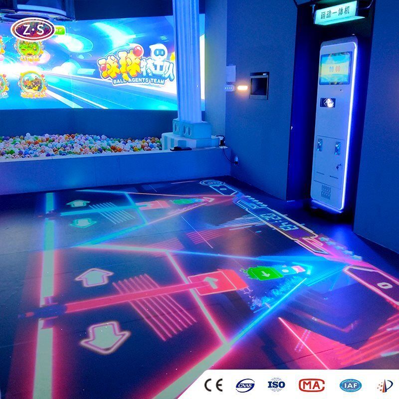 Unattended Mobile interactive floor projector Coin Operated with Real Time Data Display