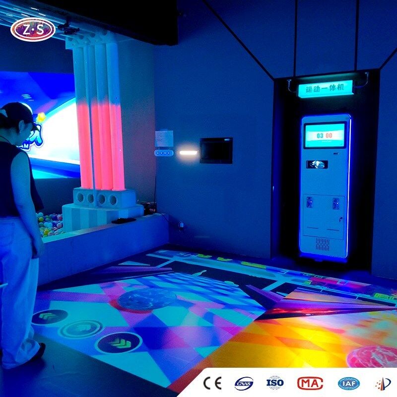 Real Time Data Fitness System Mobile Floor Projector For Sports Training And Fun Games