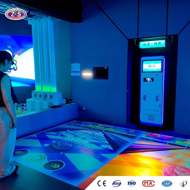 Unattended Mobile interactive floor projector Coin Operated with Real Time Data Display