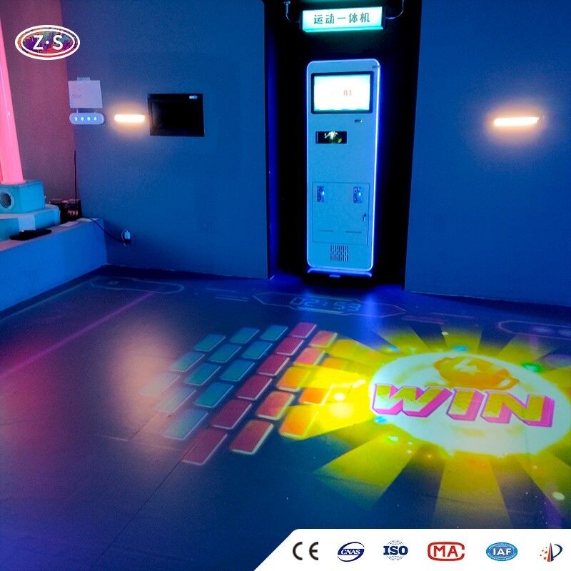 Real Time Data Fitness System Mobile Floor Projector For Sports Training And Fun Games