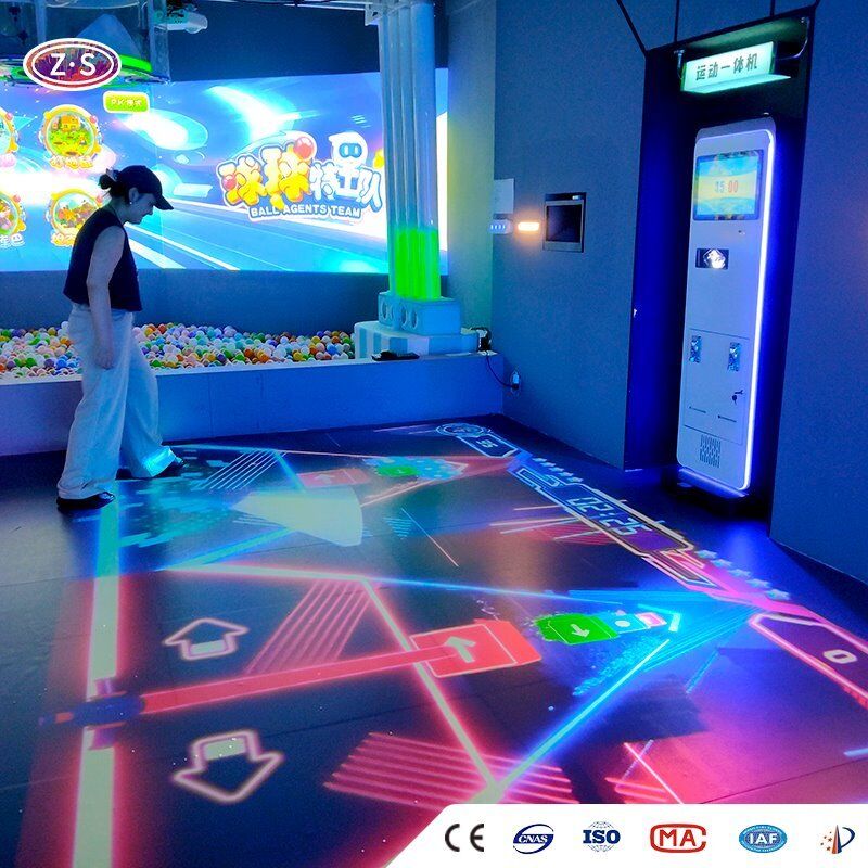 Motion Sensing Fitness Gaming Solution Mobile Floor Projector For Children's Museums