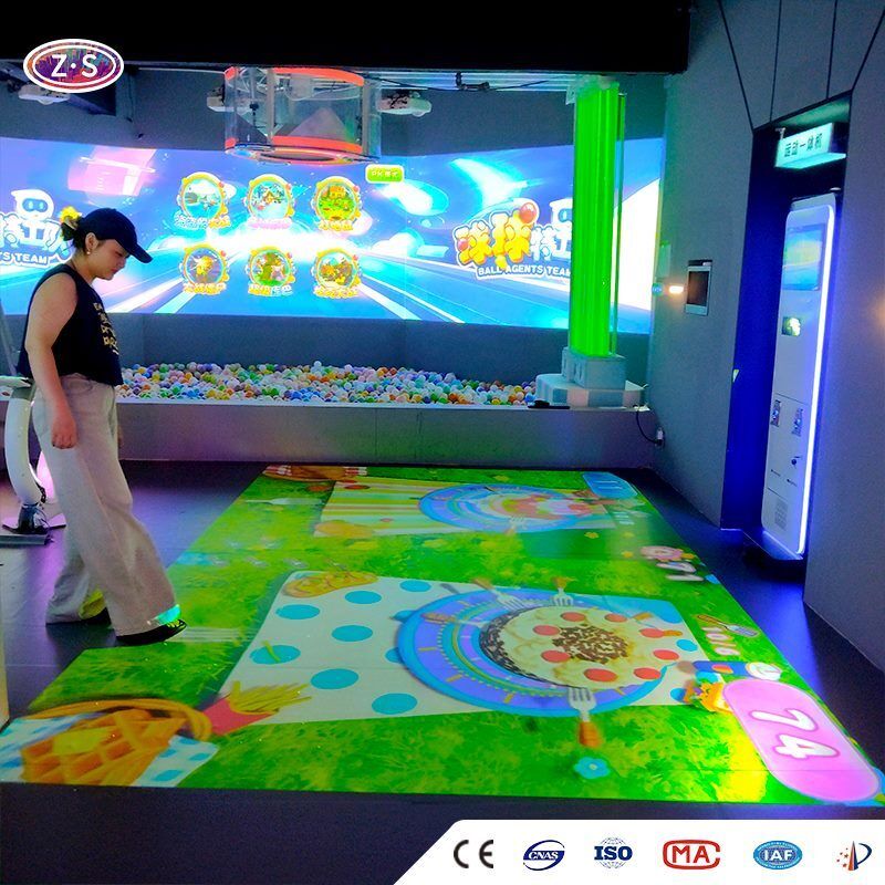 Commercial Motion Tracking Game System Mobile Floor Projector For Entertainment