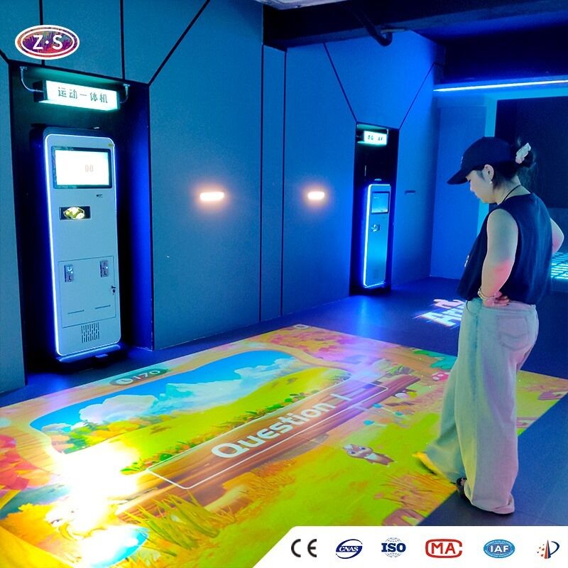 Coin Operated Interactive Floor Projector For Shopping Mall Traffic Attraction System