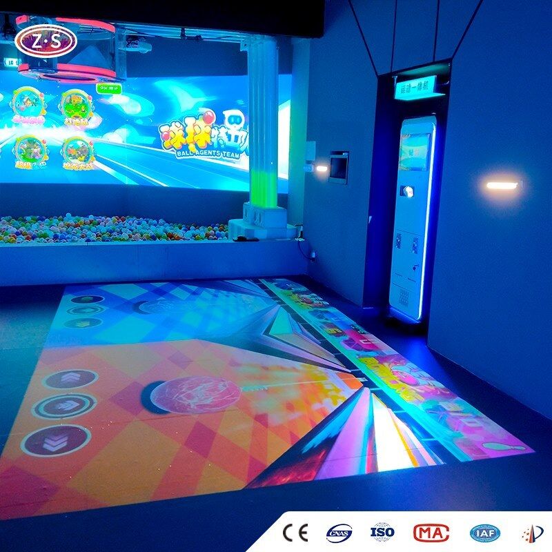All in One Space Saving Mobile interactive floor projector for Indoor Use
