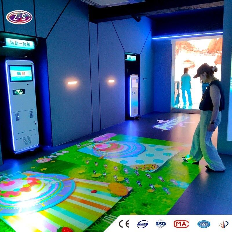 All In One Interactive Projection Arena Mobile Floor Projector For Retail Traffic Engagement