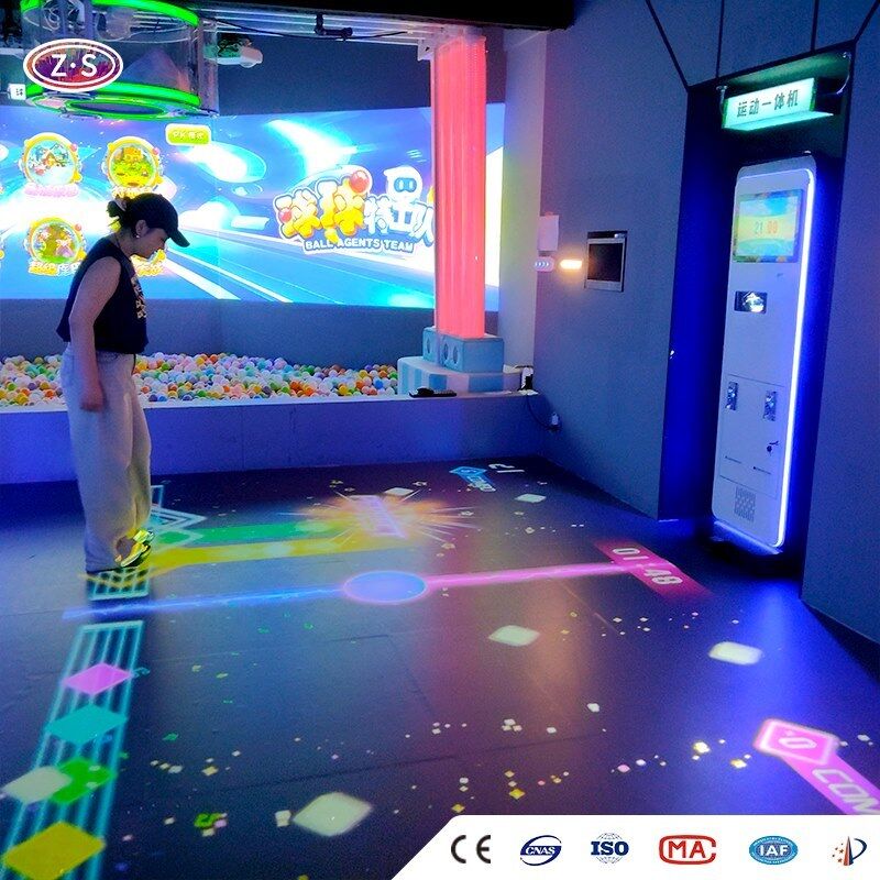 Portable Immersive Motion Sensing Game Station Mobile Floor Projector For Kids