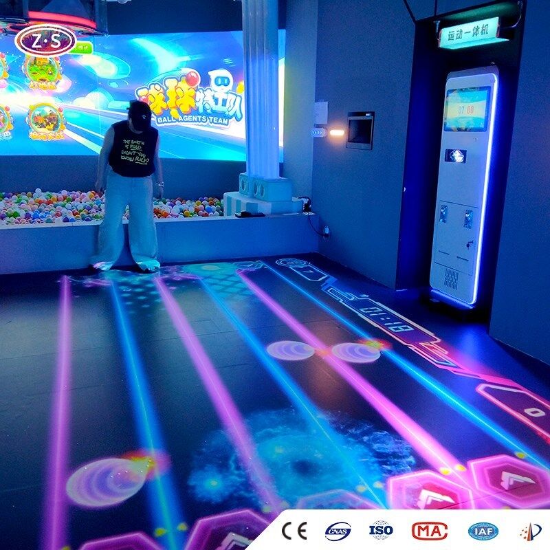 All in One Space Saving Mobile interactive floor projector for Indoor Use