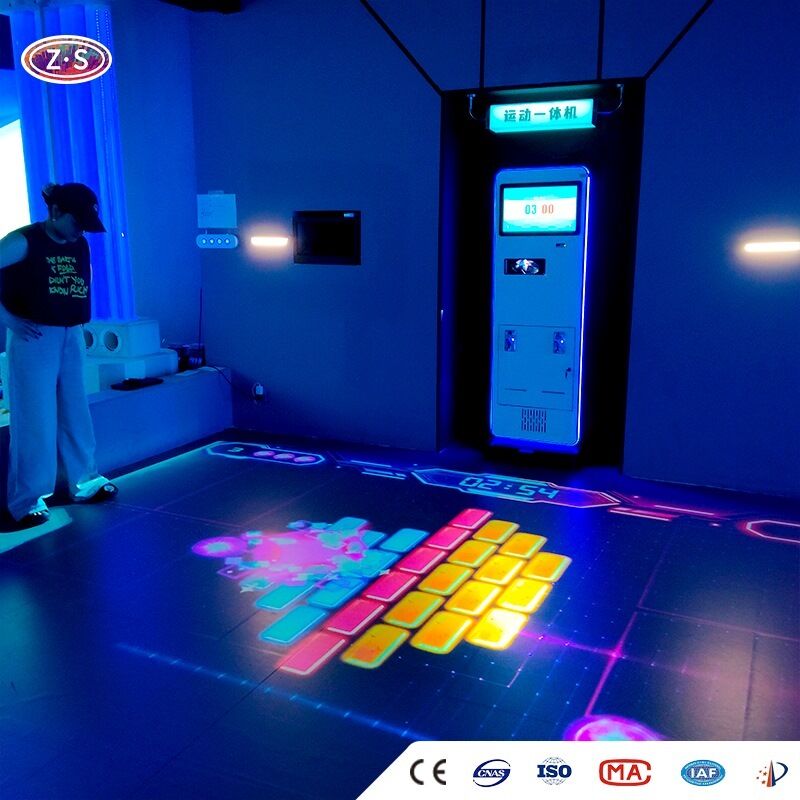 Compact Mobile interactive floor projector with Blind Box Reward System