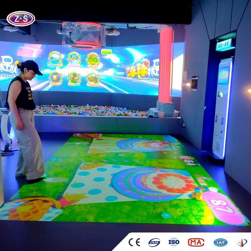 All in One Space Saving Mobile interactive floor projector for Indoor Use