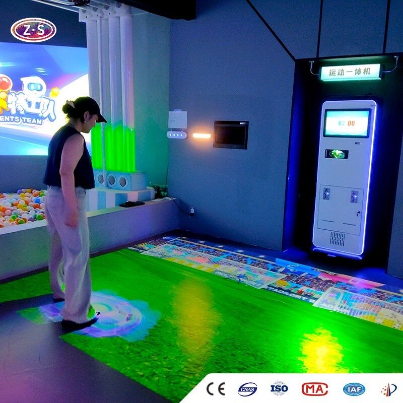 Compact Coin Operated Interactive Floor Games Motion Sensing Games Solution 