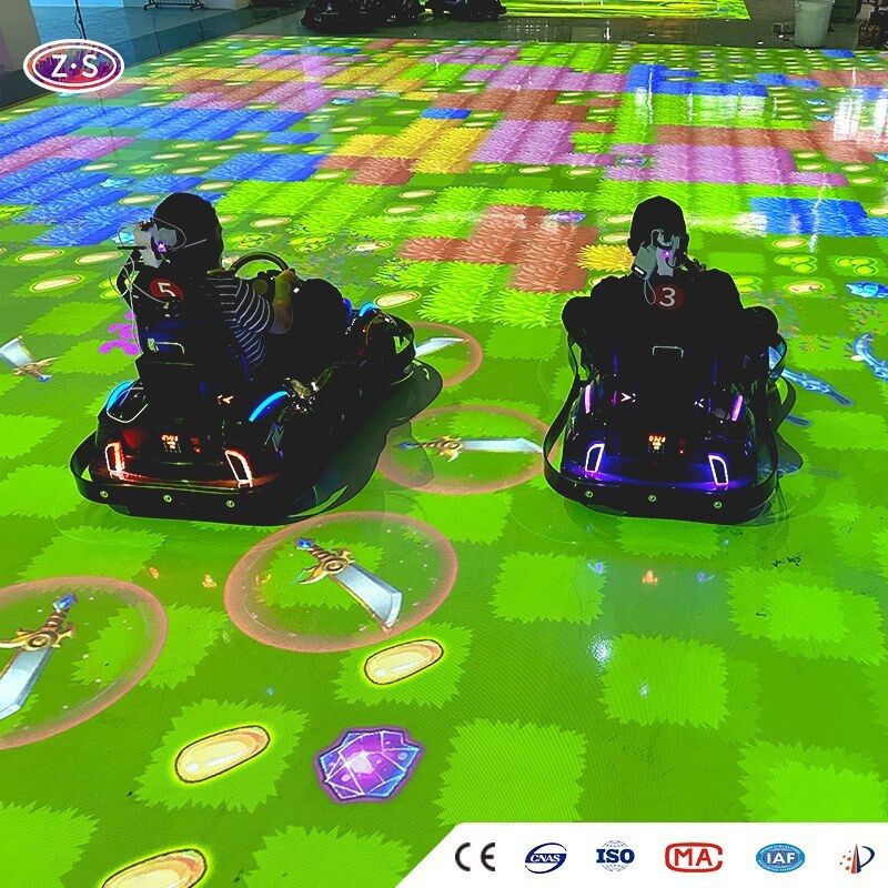 Interactive Projection Racing Experience Immersive Go Karting Game For Resort