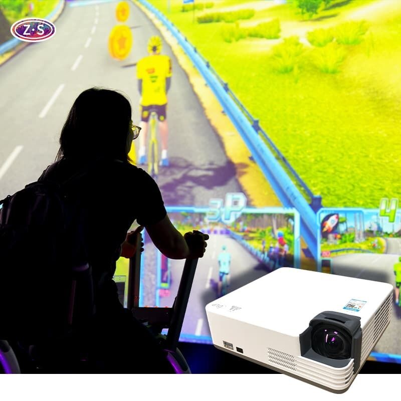 Indoor Fitness Entertainment Equipment AR Bike Race  Gamification Projection System