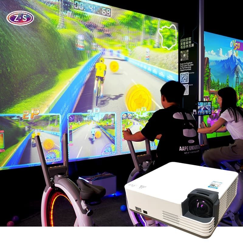 Social Fitness And Entertainment Platform Indoor AR Bike Race Technology