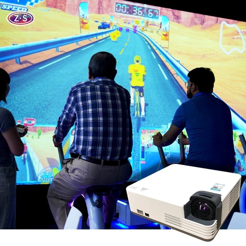 High Engagement Fitness Attraction Indoor Multiplayer AR Bike Race Racing System