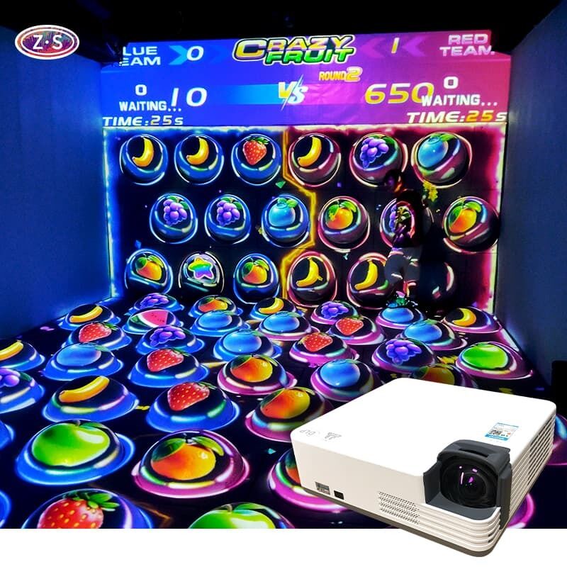 Commercial Play Equipment Immersive Interactive Sphere Crazy Fruits Laser 3LCD