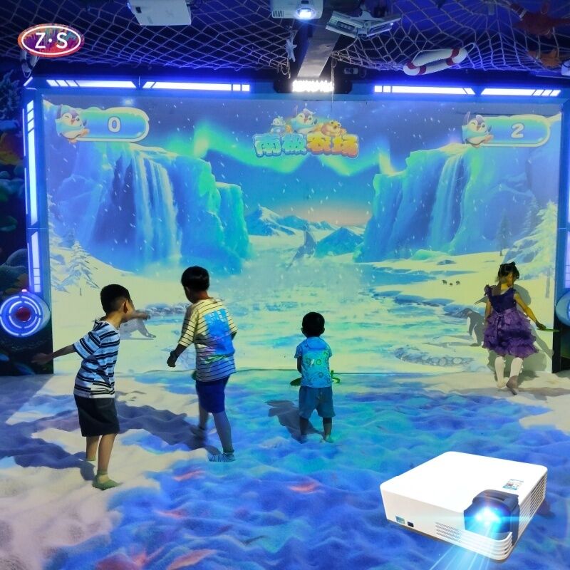 AR Joyful Sand Beach Projection Game Fish Encyclopedia For Knowledge Discovery