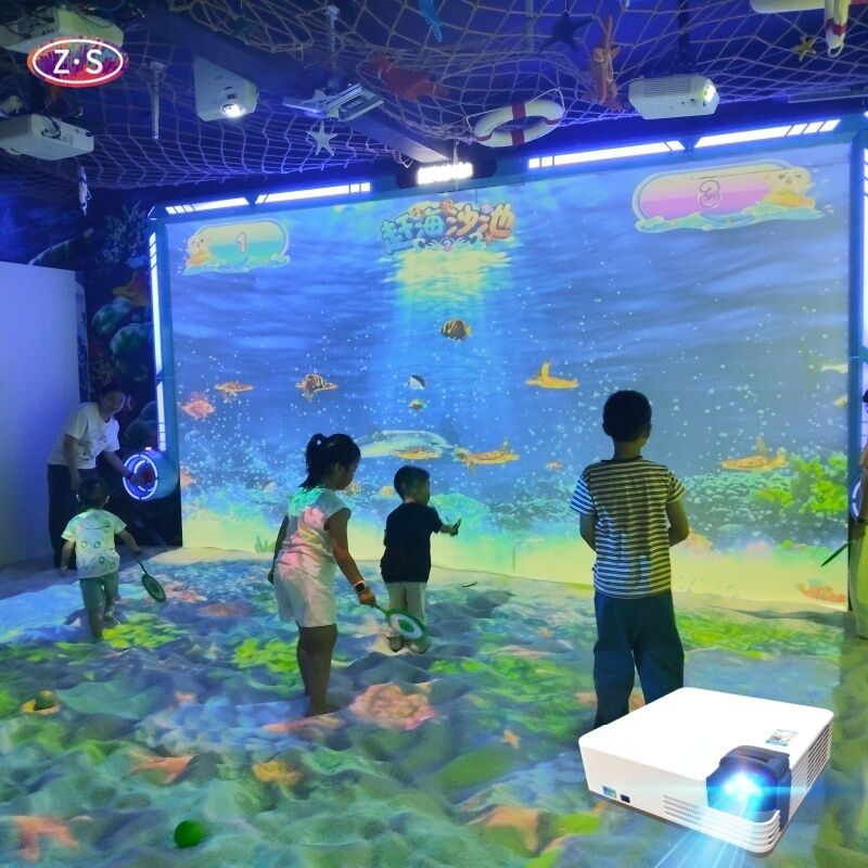 AR Joyful Sand Beach Projection Game Fish Encyclopedia For Knowledge Discovery
