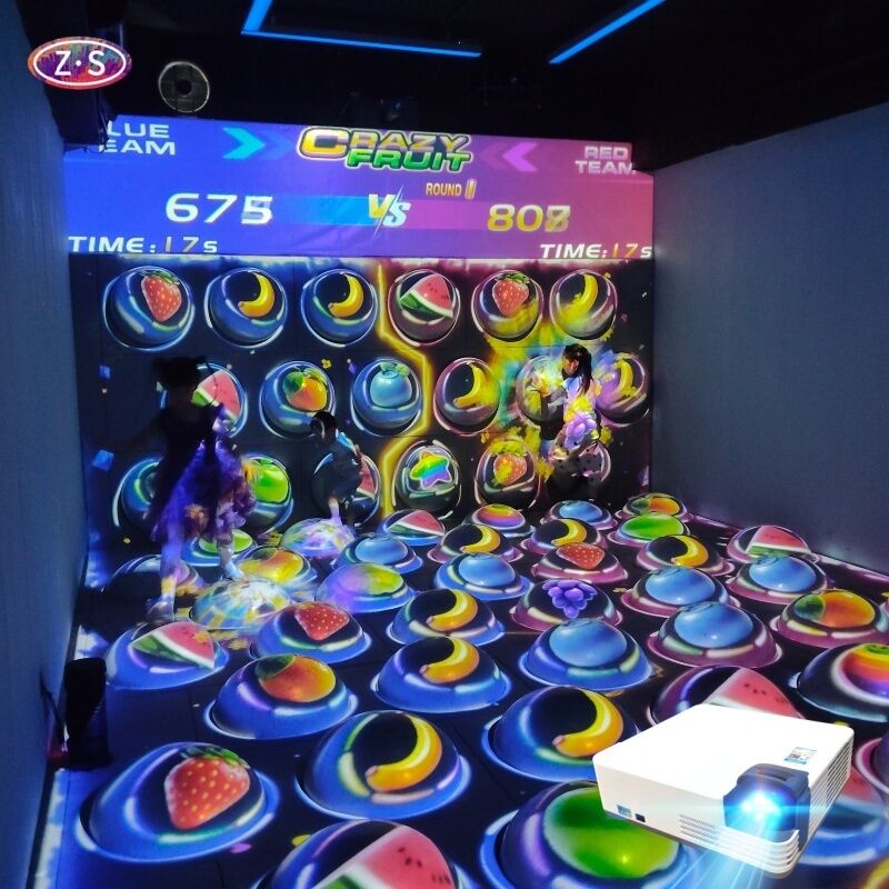 Interactive Ball Projection Game System Step On Stars Bonus Bomb For Theme Parks