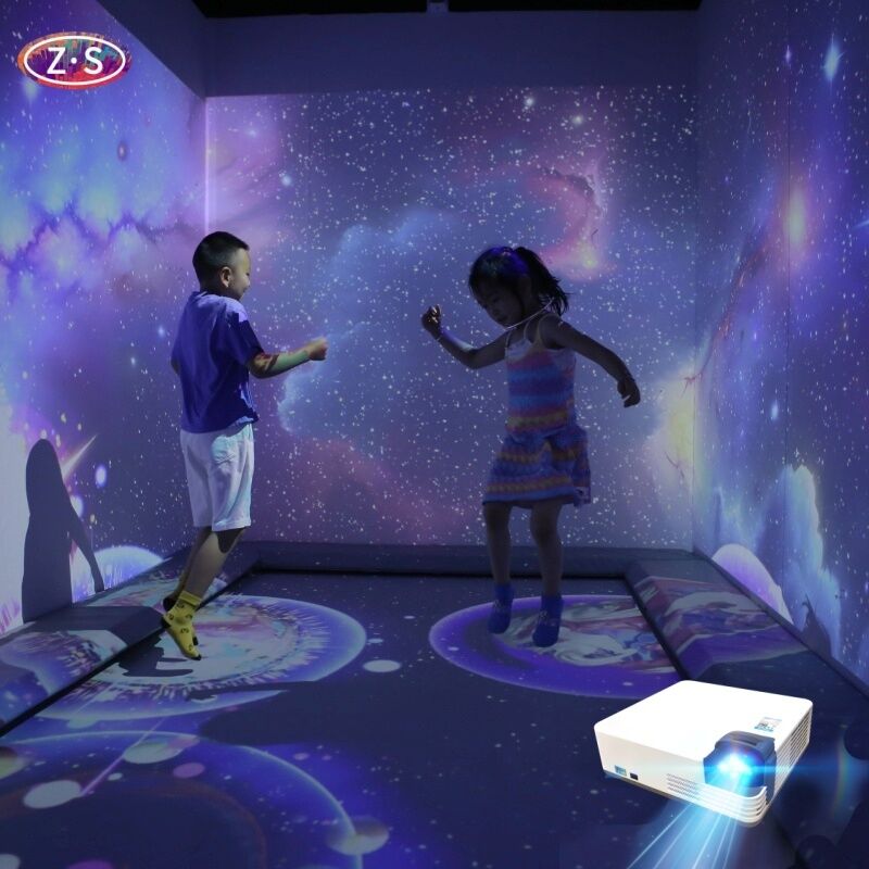 Commercial Projection Trampoline Attraction with Interactive Motion Tracking System
