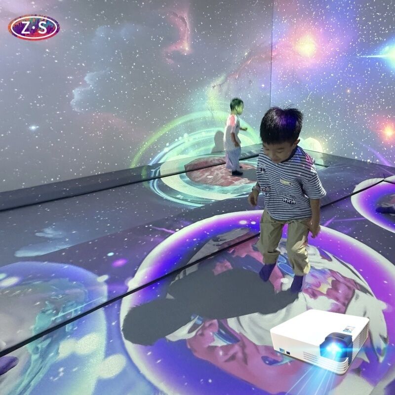 Interactive Projection Trampoline System with Full HD Visuals for Kids Entertainment